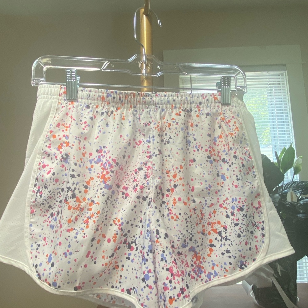 Athletic Colorful Splatter Print Athletic Shorts